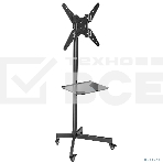 Мобильная стойка напольная Kromax OMEGA-16 черный для TV 26'-60', max вес 35 кг, наклон ±10°, пов. 360° высота 1385 мм, max VESA 400x400 мм, фото4