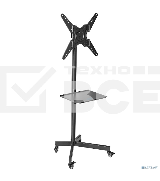 Мобильная стойка напольная Kromax OMEGA-16 черный для TV 26'-60', max вес 35 кг, наклон ±10°, пов. 360° высота 1385 мм, max VESA 400x400 мм