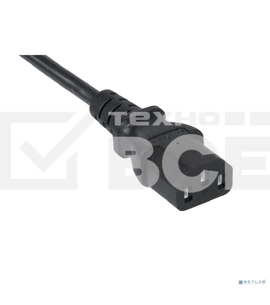 Шнур для блока питания Cabeus, IEC 320 C13, вилка Schuko, 1.8 м, 10А, черный