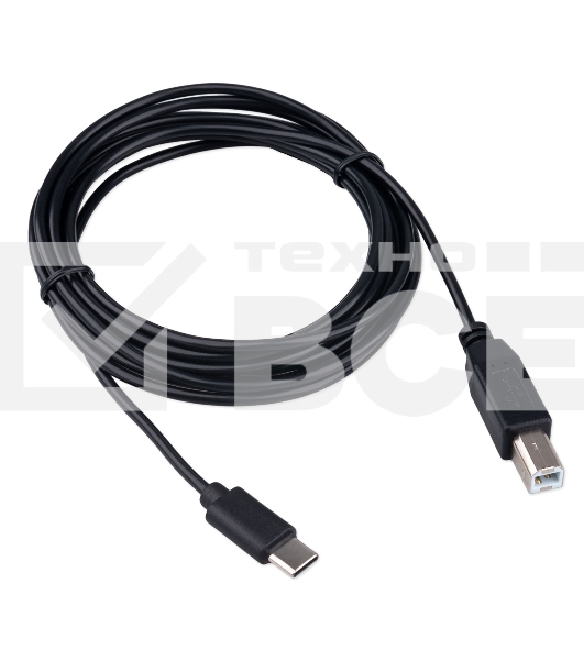 Кабель USB2.0 Гарнизон GCC-USB2-CMBM-3M, Type-C/BM, медь, 3м, черный, пакет