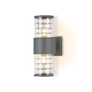 Светильник Ambrella light ST2523/2 GR/CL серый/прозрачный IP54 E27/2 max 40W 305*110*155