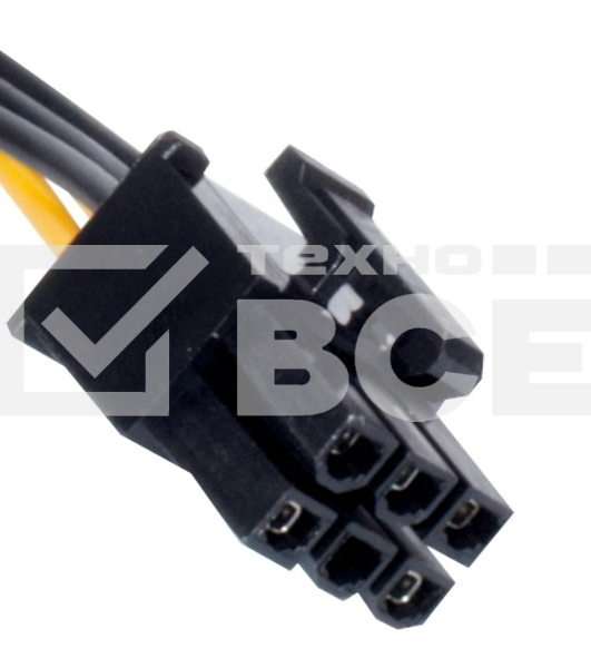 Переходник питания PCI-Express 6pin (от 2х разъемов Molex (IDE) блока питания), 15см Exegate EX138937RUS