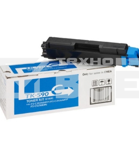 Картридж лазерный Kyocera TK-590C (1T02KVCNL0) голубой для FS-C2026MFP/C2126MFP/C2526MFP/C2626MFP/C5250DN, P6026CDN/P6526CDN 5000 стр.