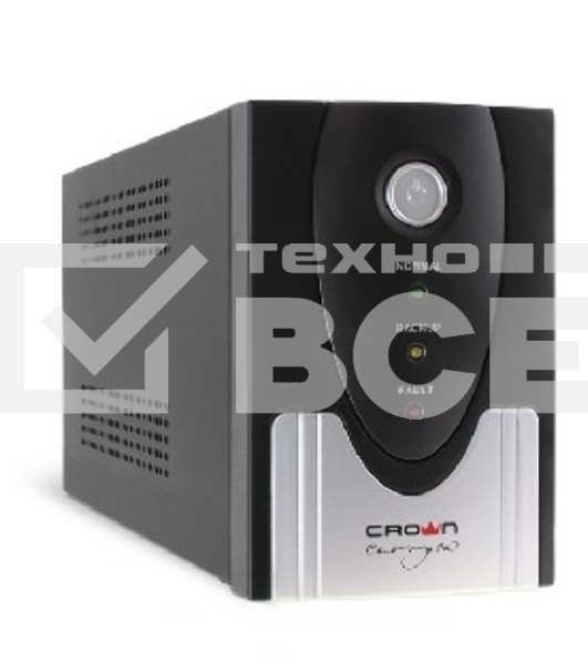 Источник бесперебойного питания CROWN Line Intractive CMU-SP650EURO USB 650VA\390W, корпус металл, 1x12V/7AH, розетки 2*EURO+3*IEC, трансформатор AVR 140-290V, съёмный кабель 1.2 м, порт RJ11/45, порт USB, защита: от перегрузки, от КЗ, от скачков напражен