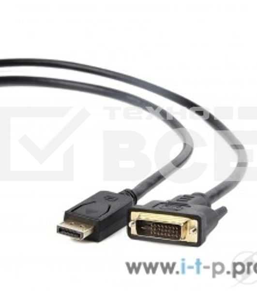 Кабель DisplayPort-DVI Gembird/Cablexpert 1.8м, 20M/19M, черный, экран, пакет(CC-DPM-DVIM-6)