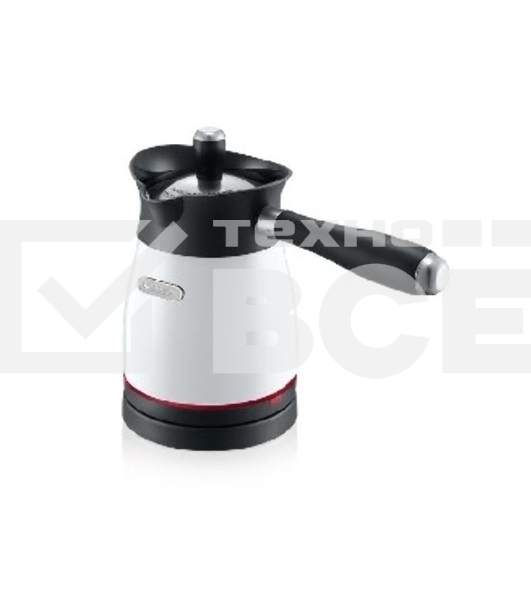 Электрическая турка Centek CT-1080 W (белый) 0.5л, 1000Вт, нерж.сталь, съемная мягкая ручка, крышка