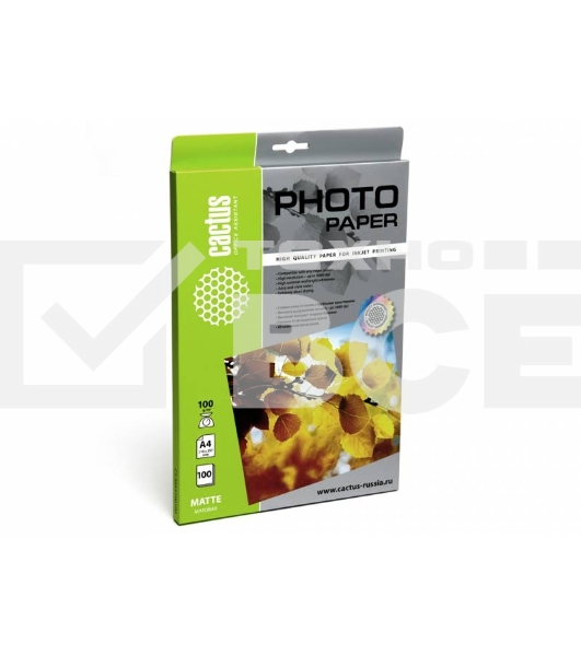 Фотобумага Cactus CS-MA4100100 A4/100г/м2/100л. матовая для струйной печати