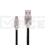 Кабель USB ACD-Allure Lightning ~ USB-A Кожа, 1м, черный (ACD-U926-P5B), фото2