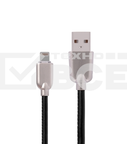 Кабель USB ACD-Allure Lightning ~ USB-A Кожа, 1м, черный (ACD-U926-P5B)