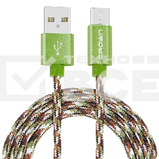 Кабель Crown USB - USB Type-C CMCU-3092C military