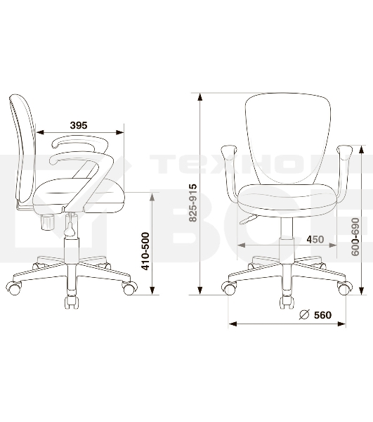 Кресло детское Бюрократ KD-W10AXSN голубой Sticks 06 крестовина пластик пластик белый