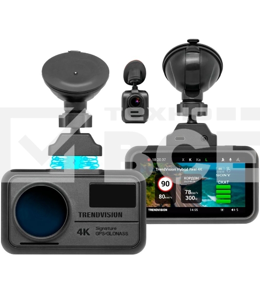 Видеорегистратор с радар-детектором TrendVision Hybrid Signature Real 4K 2CH GPS ГЛОНАСС