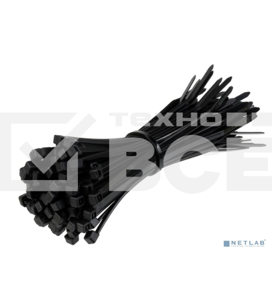 Стяжка нейлоновая Exegate EX253852RUS неоткрывающаяся CV-200B, 200мм, упак. 100шт черная