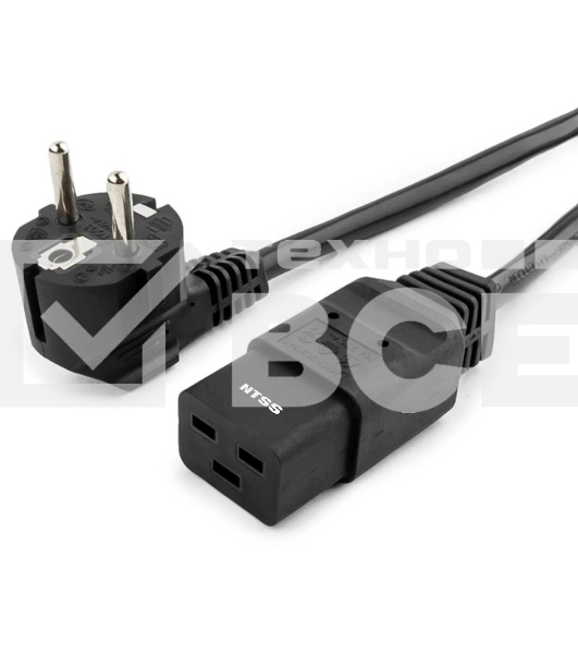 Шнур питания NTSS NTSS-PC19772 C19-Schuko проводник.:3x1.5мм2 3м 220/250В 16А черный
