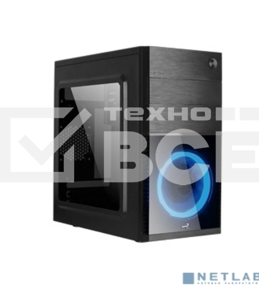 Компьютерный корпус Aerocool / Formula Cs-105 Blue (mATX, без БП, 1x USB3.0, 1x USB2.0, 1x 12cm blue LED front fan)