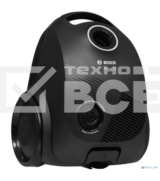 Пылесос Bosch BGBS2LB1 чёрный, 600 Вт, уборка сухая, пылесборник мешок, 3.5 л