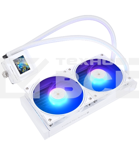Водяное охлаждение для процессора Thermalright Frozen Warframe SE 240 ARGB White (240mm, LED temp., Black, ARGB/ Fans: 2x120mm, 70.84CFM, 29.8dBA, 2000RPM/ Pump height 59mm, Rad thickness 27mm/ S: 1851, 1700, 1200, 115X, AM5, AM4)