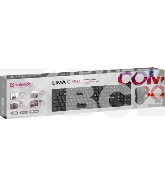 Клавиатура + мышка Defender LIMA C-993 RU BLACK