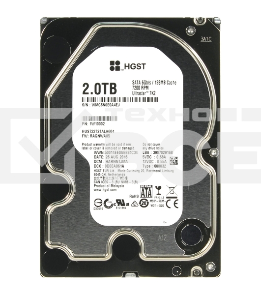 Жесткий диск Western Digital 2Tb 7200 rpm Ultrastar 7K2 (HUS722T2TALA604) {SATA 6Gb/s, 128mb buffer, 3.5