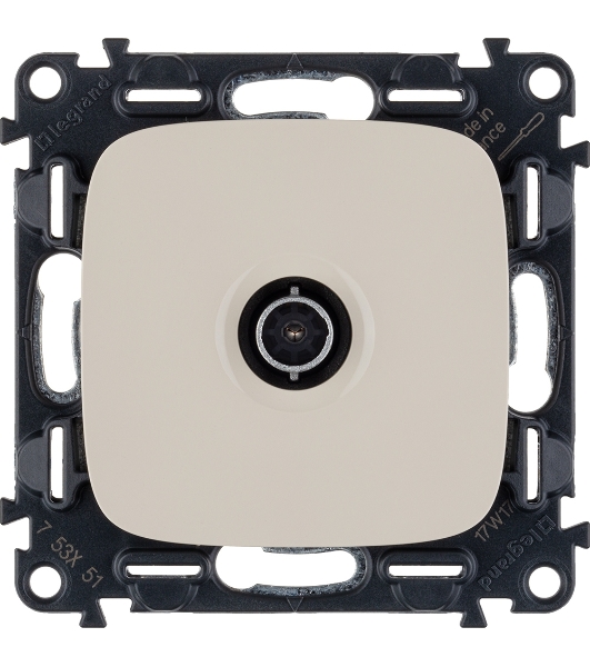 Механизм розетки TV Valena Allure с топологией 'звезда' 0-2400МГц с лицевой панелью сл. кость Leg 753851