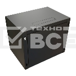 Шкаф коммутационный WRline (WR-TW-1266-GP-RAL9004) настенный 12U 600x600мм пер.дв.стекл 2 бок.пан. 60кг черный 520мм 650мм IP20 сталь, фото3