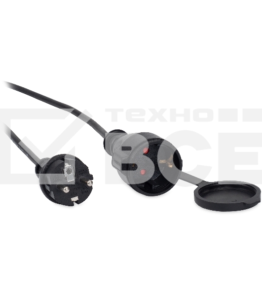 Удлинитель силовой Starwind ST-PS1.20/FRB-16 3x1.0 кв.мм 1 розет. 20 м КГ 16A без катушки черный