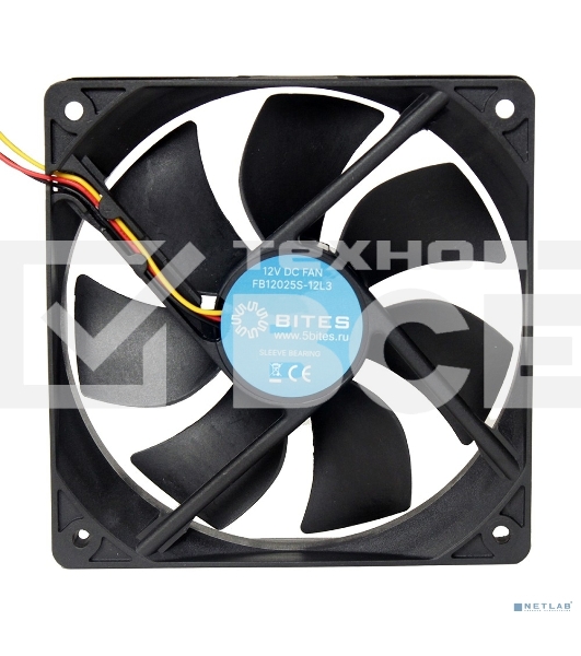 Вентилятор для корпуса 5bites FB12025S-12L3 черный, 120 x 120 мм, 1200 об/мин, 25 дБ, 3 pin