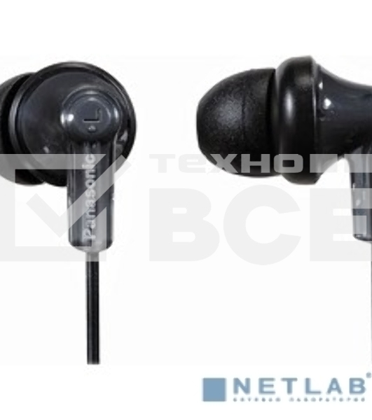 Наушники вкладыши Panasonic RP-HJE118GUK 1.1м черный проводные (в ушной раковине)