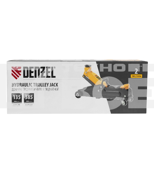 Домкрат гидравлический подкатной Denzel, 2 т, 135-385 мм 51230