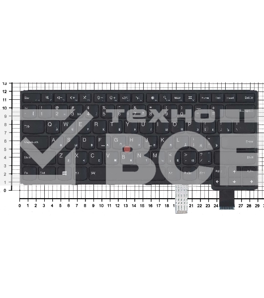Клавиатура для ноутбука Lenovo Yoga S3-14, Yoga 460, черная с подсветкой