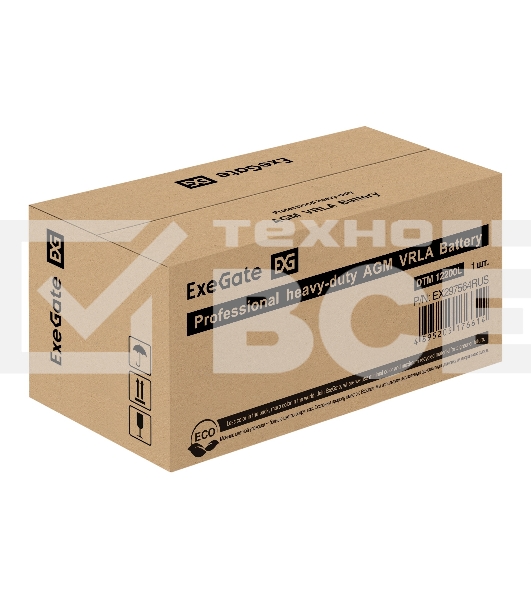 Аккумуляторная батарея ExeGate DTM 12200L (12V 200Ah, болт М8)