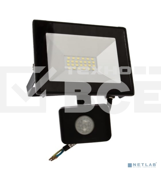 Прожектор Ultraflash LFL-3002S C02 черный (LED прожектор с датчиком, 30 Вт, 230В, 6500К)