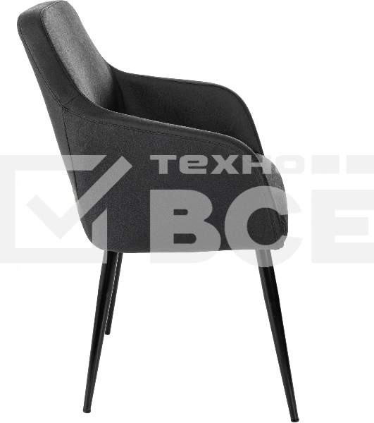 Кресло офисное Бюрократ CH-380F черный, эко.кожа, на ножках металл