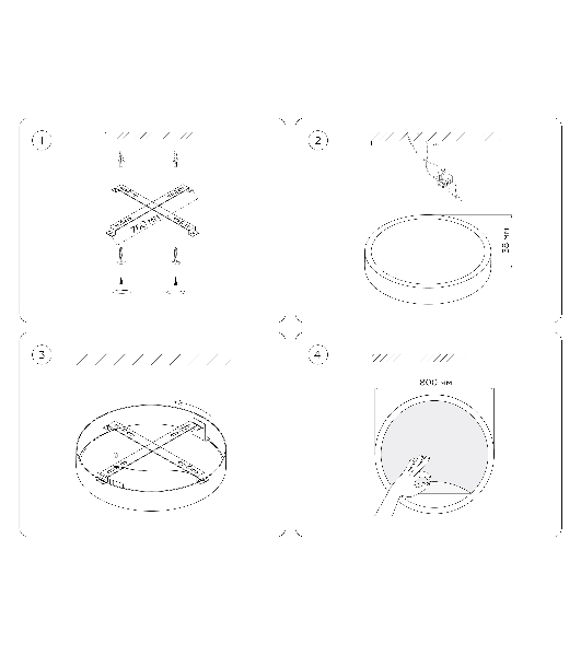 Настенно-потолочный светодиодный светильник Ambrella light FW11136 BK черный 50W LED 3000-6400K D800*38