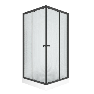 Душевой уголок BAU Stil Hit Black с поддоном 90x90х195, рифленое закаленное стекло, черный профиль