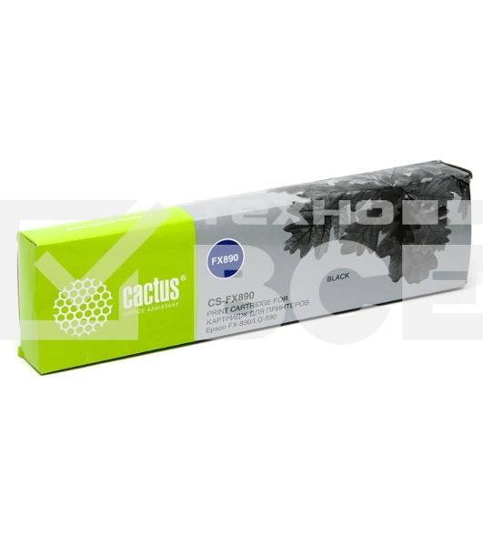 Картридж матричный Cactus CS-FX890 черный (12.7 мм, 17 м, 5 400 000 знаков) для Epson FX-890/ LQ-590