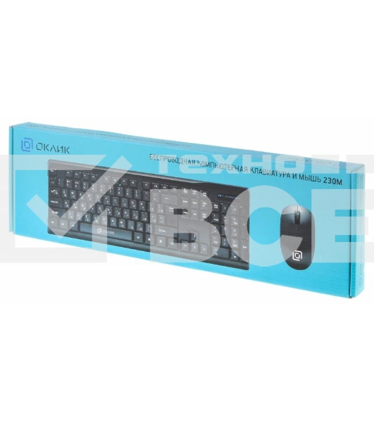 Беспроводной комплект клавиатура + мышь Oklick 230M Black 2.4ГГц Nano Receiver USB