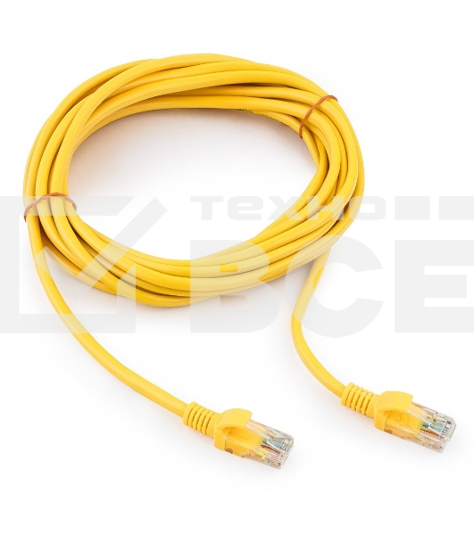 Патч-корд UTP Cablexpert кат.5e, 5м, литой, многожильный (жёлтый)