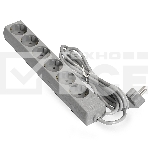Удлинитель ExeGate ECE-6-3G (EX285832RUS), серый, 3 м, евровилка с заземлением, 6 евророзеток с заземлением, 2200 Вт, фото 1
