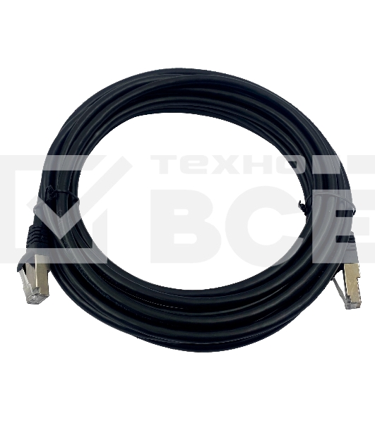 Патч-корд Buro STP 4 пары cat7 CCA molded 5м черный RJ-45 (m)-RJ-45 (m)