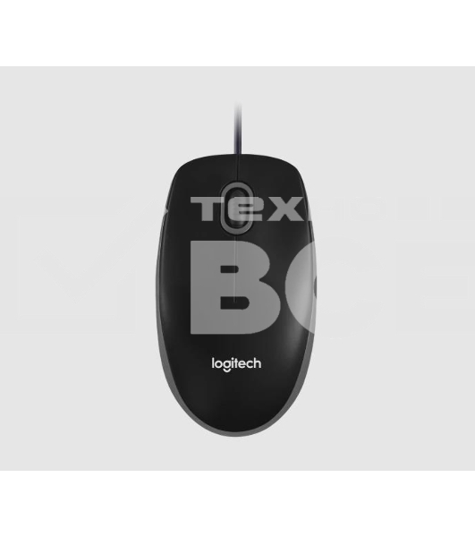 Мышь проводная Logitech B100 черный, 1000 dpi, USB, кнопки - 3