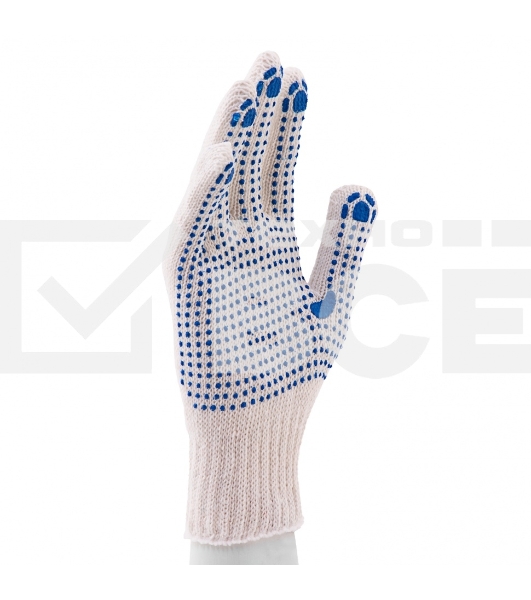Перчатки трикотажные для ремонтных и строительных работ, с ПВХ точкой, 7 класс Россия