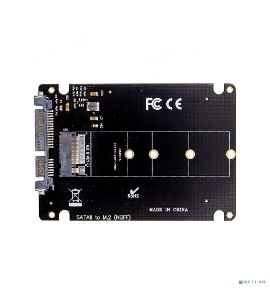 Переходник ORIENT C295S NGFF (M.2) B-key SSD - SATA 2.5', тип 2230/2242/2260/2280, для подключения SSD M.2 SATA в отсек HDD 2.5' (30916)