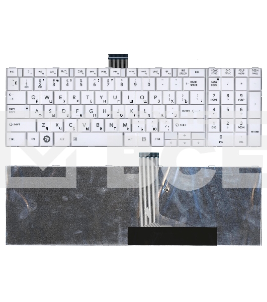 Клавиатура для ноутбука Toshiba Satellite C850 C855 C870 белый