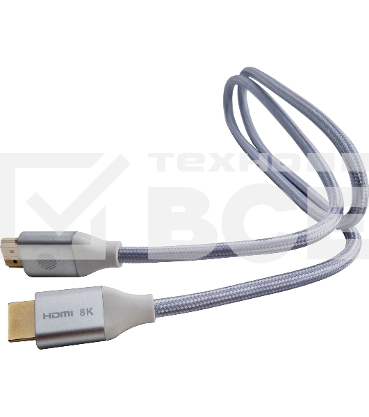 Кабель аудио-видео Cactus CS-HDMI.2.1-1 HDMI (m)/HDMI (m) 1м. Позолоченные контакты серебристый
