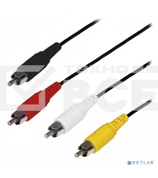 Шнур Rexant (17-0207) 3х3 RCA 10М