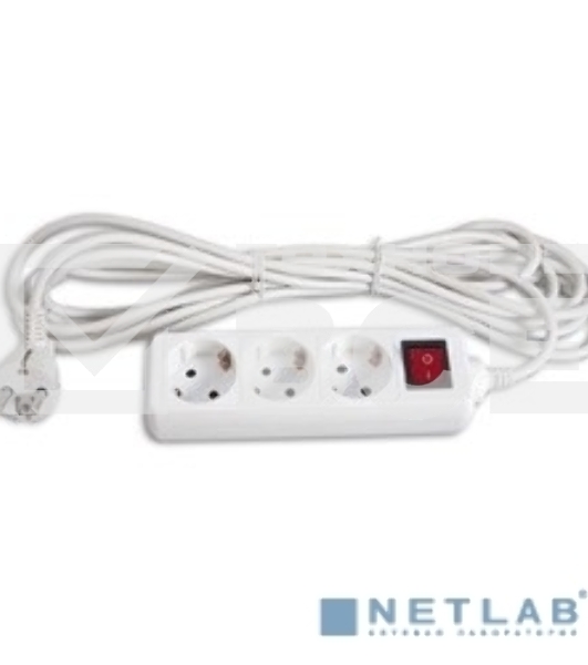 Сетевой удлинитель Buro BU-PS3.5/W 5м (3 розетки) белый (пакет ПЭ)