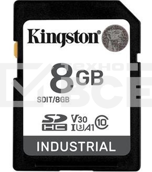 Флеш карта SDHC 8Gb Class10 Kingston <SDIT/8Gb> Industrial Temperature Class