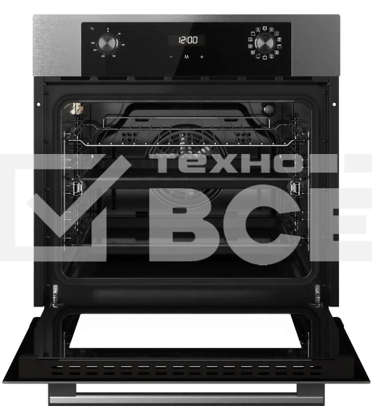 Встраиваемый духовой шкаф Kuppersberg HO 677 BX, High-Tech, объем 70 л, 13 режимов, электронное управление (утапливаемые переключатели, аналоговый дисплей), телескопические направляющие на одном уровне, максимальная температура 300 градусов, 2 стекла в дв