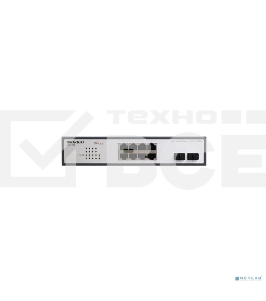 Неуправляемый PoE-коммутатор ORIGO Unmanaged Switch 8x1000Base-T PoE, 2x1000Base-X SFP, PoE Budget 120W, 19